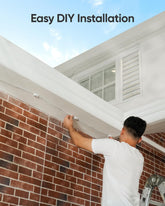 eufy Permanent Outdoor Lights E120, 100ft with 60 Dual-LED RGB and Warm White Eave Lights, App Control, AI Light Design, Endless Themes for Valentine Décor, Christmas Lights, Works with eufy cameras